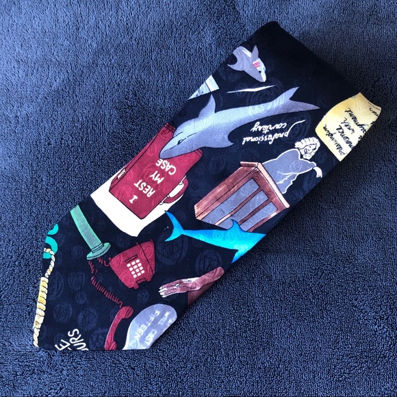 Nicole Miller Other - 💜 Vintage 90’s Nicole Miller Silk Tie Black Judge